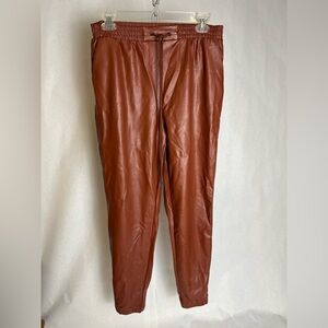 Women’s Brown Leather Joggers